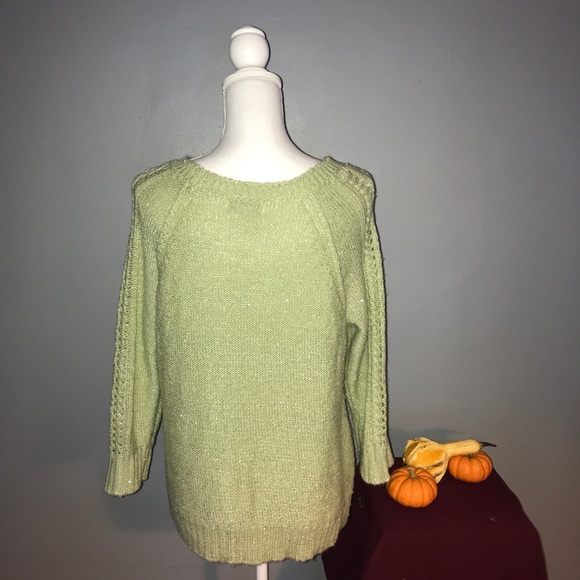 Liz Claiborne Green Sparkling Sweater - Picture 3 of 4